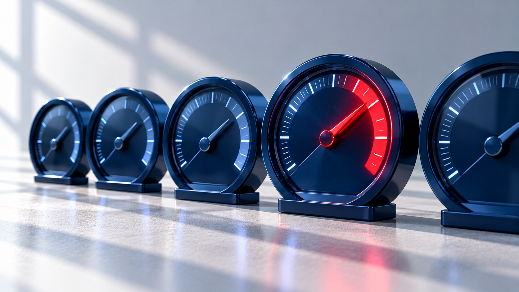 Navy gauges with one red target dial